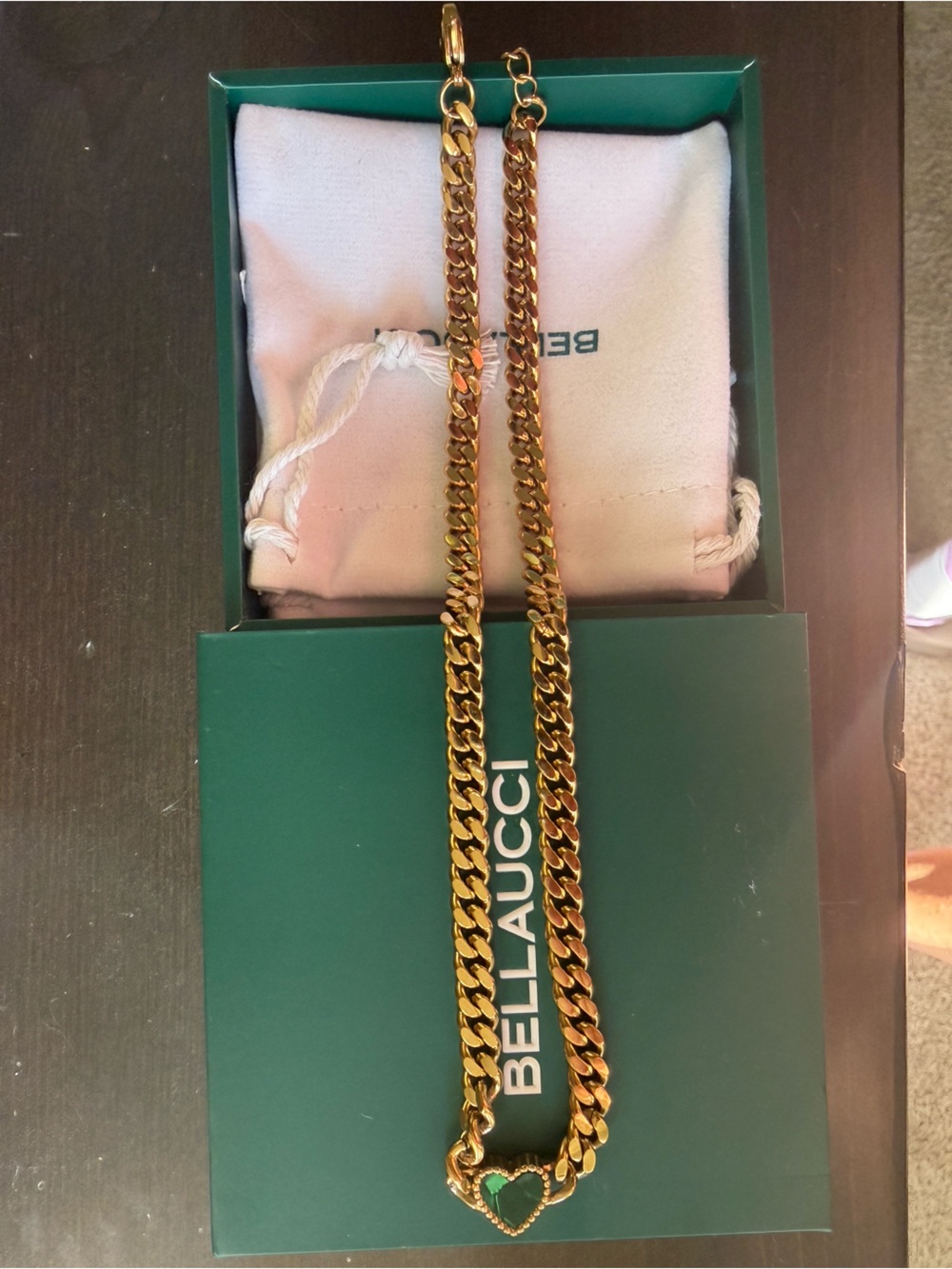 Bellaucci 14K Gold with Emerald Heart Necklace